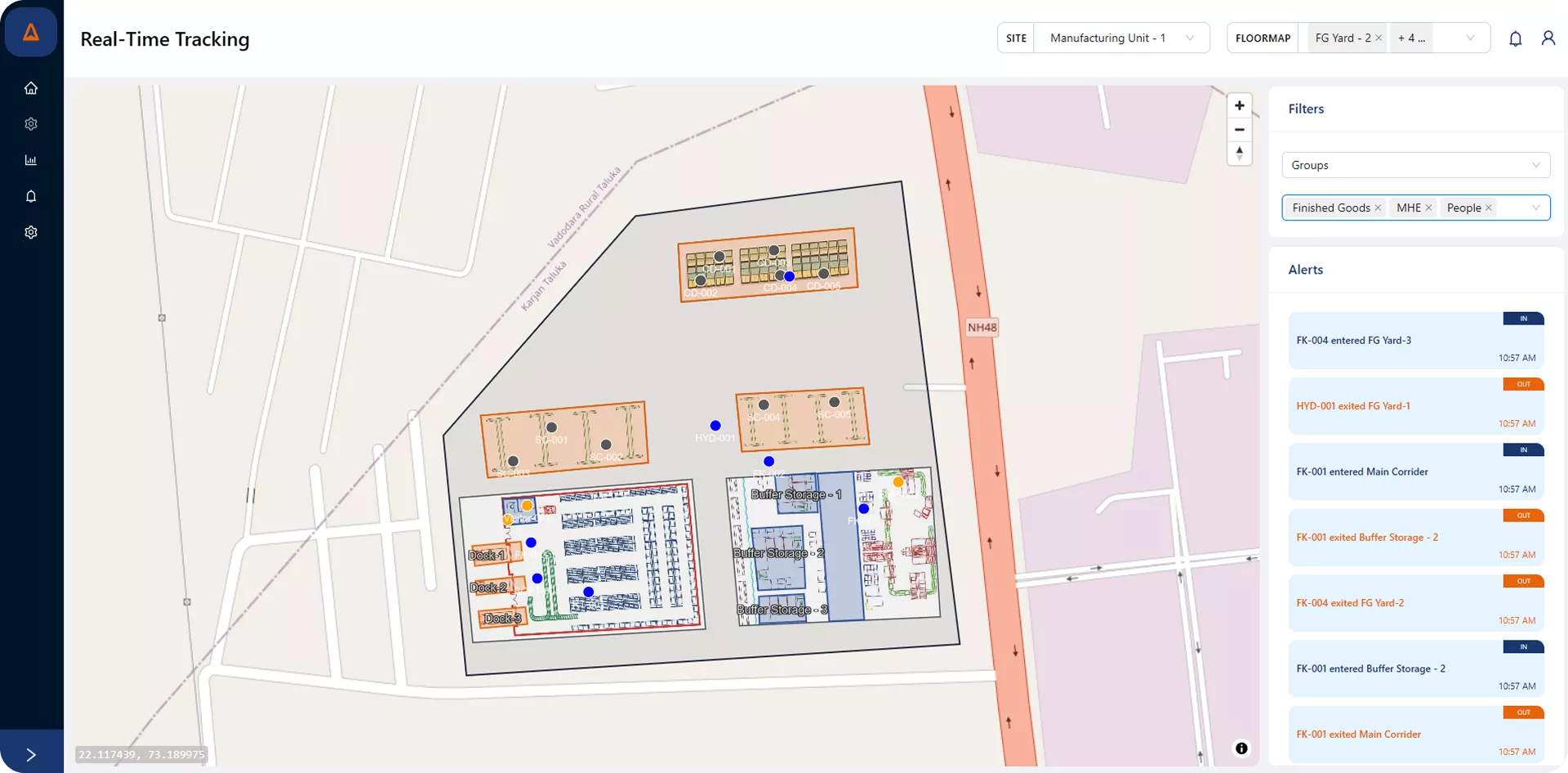 Digital Maps and Real Time Tracking